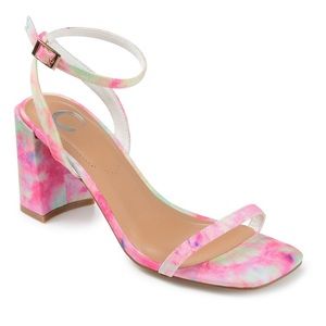 Journee Collection women’s sandals size 7.5 and 8 floral and pink